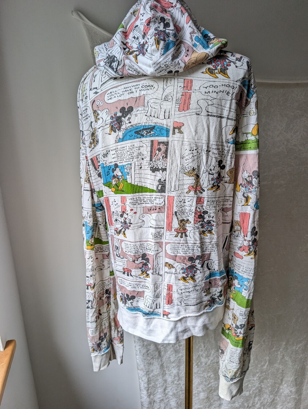 Disney XL Mickey Mouse Vintage Comics Zip Hoodie Cotton